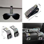 NBTEPEM 27 PCs Bling Car Accessories Set for Women, Steering Wheel Covers Universal Fit 15 Inch, Bling License Plate Frame, Bling Phone Holder, Bling Car Coasters (Silver Diamond)