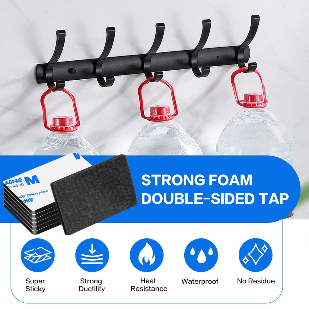 Double Sided Adhesive Pads,Heavy Duty Mounting Tape,48Pcs 3mm Thickness Pre-Cut Foam Tape,Super-Sticky Black Strong Pads Rectangle Shape Waterproof for Walls Picture, Car, Home, Office