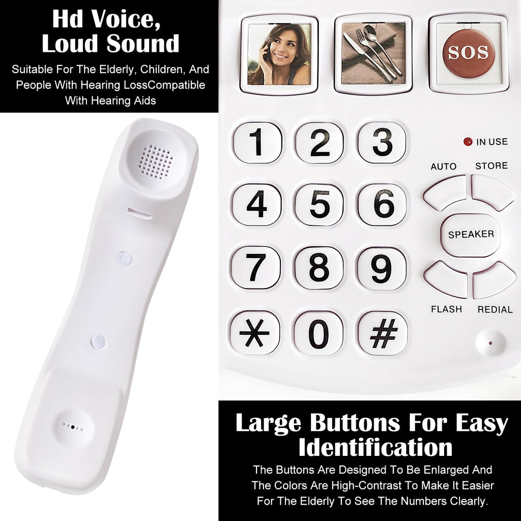 It can Edit 9 one Touch Memory Speed Dialing and Images, Elderly Image Phone, Phone for Patients with Alzheimer's Disease and Enlarged Phone for Patients with Hearing Impairment