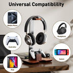 Controller Stand Wood Headphone Stand for Desk Gaming Desk Accessories Controller Holder for Gaming Equipment Headset Holder Gift for Father,Son,Husband,Boyfriend
