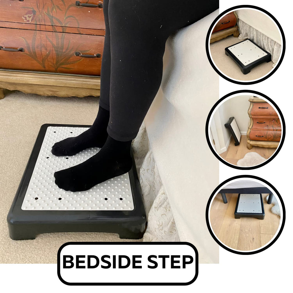Evelots Mobility Low Step Stool for Seniors - Sturdy Half Step Large Platform for Adults, Elderly - Up to 425 Pounds - Nonslip - Indoor & Outdoor - Lightweight - Stairs, Bed, Bathtub, Shower, Car