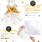 Mimorou 6 Pack Graduation Baskets for Gifts Empty Gift Basket Kit Includes 6 Empty Gift Baskets 6 Clear Gift Bags for Baskets and 10 Pull Bows Gift Packages for Graduation Birthday Party (Black)
