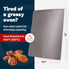 Cooks Innovations Non-Stick Oven Protector Mat - 2 Heavy Duty Nonstick Oven Rack Liners to Protect Convection, Electric, Gas, & Microwave Ovens - BPA & PFOA Free Heat Resistant Baking Mat