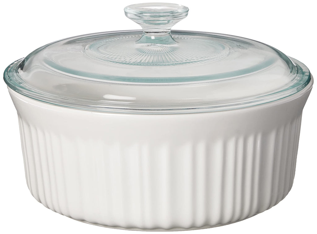 CorningWare French White 7-Pc Ceramic Bakeware Set with Lids Chip and Crack Resistant Stoneware Baking Dish, Microwave, Dishwasher, Oven, Freezer and Fridge Safe