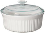 CorningWare French White 7-Pc Ceramic Bakeware Set with Lids Chip and Crack Resistant Stoneware Baking Dish, Microwave, Dishwasher, Oven, Freezer and Fridge Safe