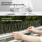 OFFO Bird Spikes Pre-Assembled for Pigeons Birds, Cover 10 Feet Durable Bird Spikes with Stainless Steel for Fence Roof Mailbox Window