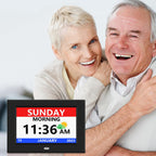 LXBYJKJ 7 Inch Digital Clock with Day and Date for Elderly Alzheimer's Dementia Clock Customizable Alarms and Medicine Reminders 3 Display Modes Large Font Digital Alarm Clock for Seniors Black