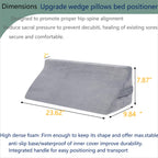 Orthopedic Wedge Pillow for Side Sleeping,WaterProof Bed Wedge for Back,Leg Pain Relief,Post-Surgery Recovery, Triangle Body Positioning Foam Wedge With 2 Removable Cover,Bedsore Prevention for Senior