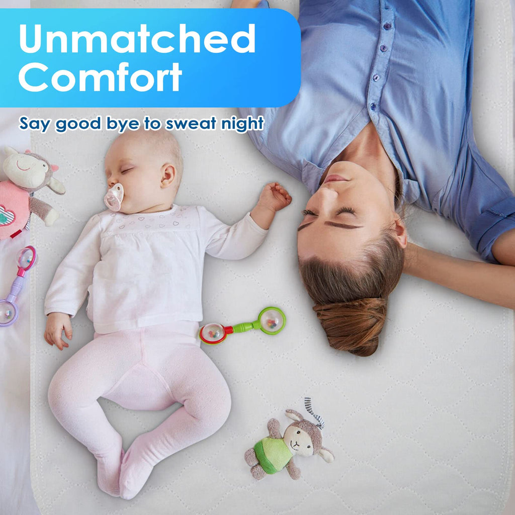 Mancosi Reusable Incontinence Bed Pads 34"X52", washable bed pad, Heavy Absorbency (4-Layer) Waterproof Bed Pads (2 Packs), nonslip & Skin-friendly, Multi-scenes tailor to Kids, Adults, Elderly & Pets