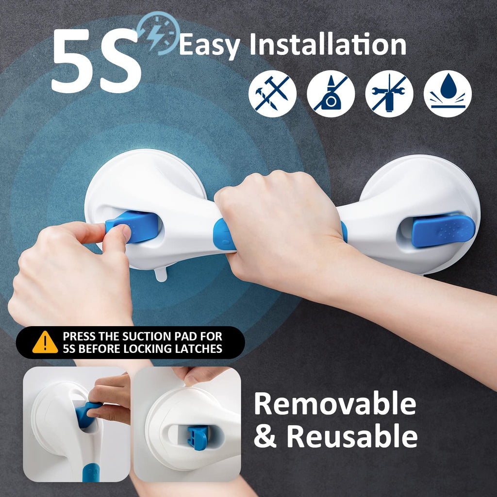 TAILI Shower Grab Bar Suction Grab Bars for Bathtubs and Showers for Elderly, Shower Grab Bars for Seniors Bathroom Safety Handle for Elderly, Handicap Balance Assist Bath Handle No Drilling Removable