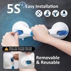 TAILI Shower Grab Bar Suction Grab Bars for Bathtubs and Showers for Elderly, Shower Grab Bars for Seniors Bathroom Safety Handle for Elderly, Handicap Balance Assist Bath Handle No Drilling Removable