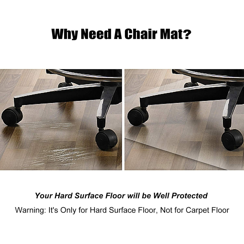 Azadx Office Chair Mat for Hardwood Floor 36 X 48, Plastic Mat for Office Chair Easy Glide on Hard Floors, Clear Computer Chair Mat Office Floor Mat Protector for Wood Floors