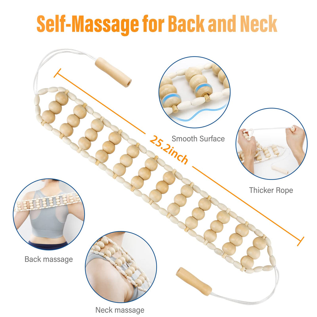 JUNRA 4 PCS Wood Therapy Massage Tools, Lymphatic Drainage Massager Maderoterapia Kit Wood Therapy Tools for Body Shaping Sculpting