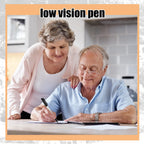 Colarr 24 Pcs Thick Tipped Low Vision Pen Black Ink Visual Pen Easy to See Bold Pens with Felt Tip Quality Low Vision Aids for Low Vision Seniors Elderly Office Home Classroom Writing Reading