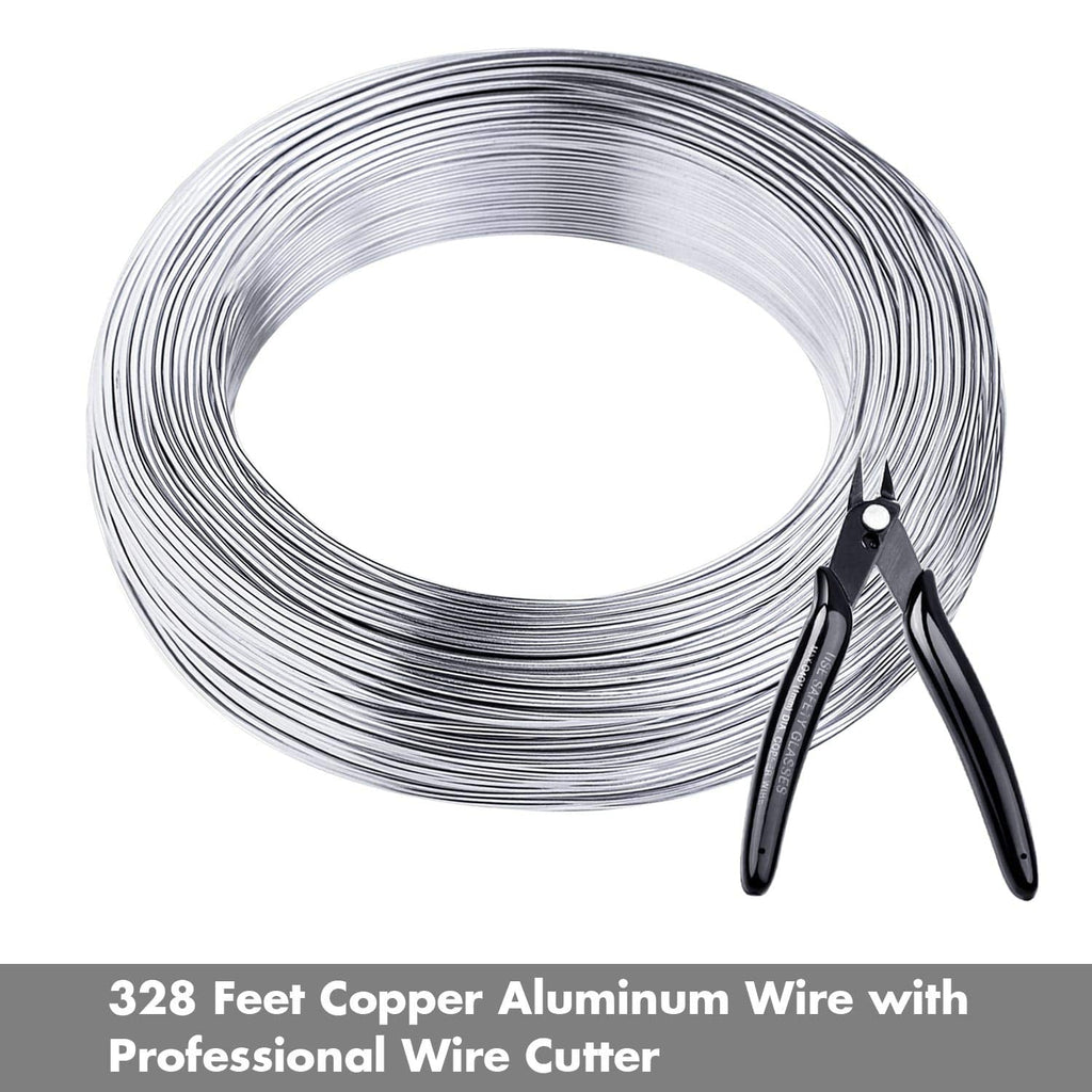 Aluminum Wire, Anezus 18 Gauge 328 FT Metal Wire Bendable Sculpting Aluminum Wire 1mm for Crafts Jewelry Making Beading Floral (Silver)