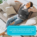 RN Revamped Designs Mastectomy Pillow, Comfort Pillow Post Breast Reduction, Augmentation, Heart, Lung, Hernia, Liver Transplant, Care Gift for Recovery After Abdominal or Chest Surgery (Gray)