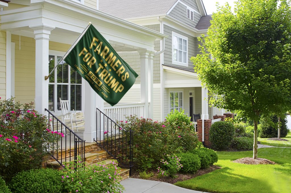 Farmers For Trump Flag 2x3FT Trump 2024 Flag President Election Supporter Fans Patriotic MAGA Banner With 2 Brass Grommets Outdoor Indoor (Farmers C, 2x3ft)