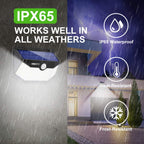 Solar Lights Outdoor 120 LED with Lights Reflector and 3 Lighting Modes,Solar Motion Sensor Wall Lights, IP65 Waterproof Solar Powered Wall Lights for Garden Patio Yard Deck Pendant Lights(4Pack)