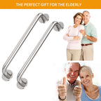 16 Inch Shower Grab Bar 2 Pack Polished Chrome SUS 304 Safety Grab Bars with Concealed Screws, 500lbs Support Assist Bath Handle Balance Bar for Handicap Elderly Pregnant Women for Christmas Gifts