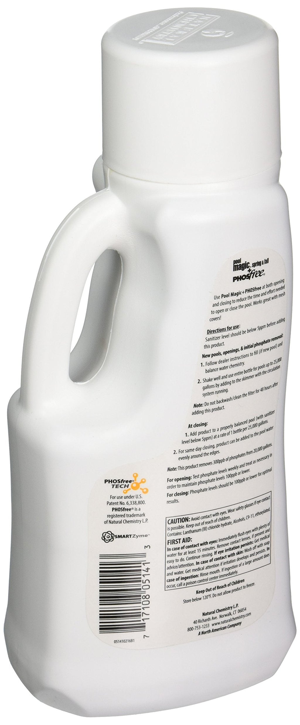 Natural Chemistry Pool Magic + PHOSfree, 1 L Each, Single, Fast & Easy Start-ups, Reduces Waterline Ring & Phosphates, Spring & Fall Pool Maintenance