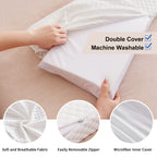 EUHAMS Twin Size Bed Wedge Pillow - Bed Gap Filler Mattress Wedge Headboard Pillow Close The Gap 0-7" Between Your Headboard and Mattress or Wall for Sleeping Backrest Pillow (39"x10"x6" White)