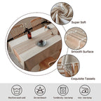 Deep Dream Tablecloths, Waterproof Table Cloth, Linens Wrinkle Free Anti-Fading, Rustic Table Cover Decoration for Kitchen Dinning Christmas (Rectangle/Oblong, 55''x70'',4-6 Seats, Light Coffee)