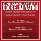 Cinnamon Apple Pie Two Pack Odor Eliminating Highly Fragranced Candle - Eliminates 95% of Pet, Smoke, Food, and Other Smells Quickly - Up to 80 Hour Burn time - 12 Ounce Premium Soy Blend