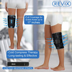 REVIX XL Ice Pack for Knee Replacement Surgery, Ice Knee Wrap with Cold Compression for Knee Pain Relief, Athletic Injuries, Arthritis, ACL, Tendonitis, Knee Cold Pack Wrap Around Knee for Swelling
