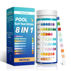 NewTest Pool Salt Test Strips: 150CT 8 in 1 Professional Pool Test Strips for Salt Water Pool & Hot Tub & Spa & Swimming Inground Pools - Quick Accurate Results Saltwater Pool Testing Kit
