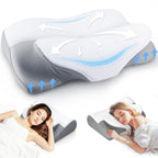 Cervical Pillow for Neck and Shoulder, Adjustable Side Sleeper Pillows for Adults, Ergonomic Neck Support Pillow, Contour Memory Foam Pillows Pain Relief for Side Back Stomach Sleepers