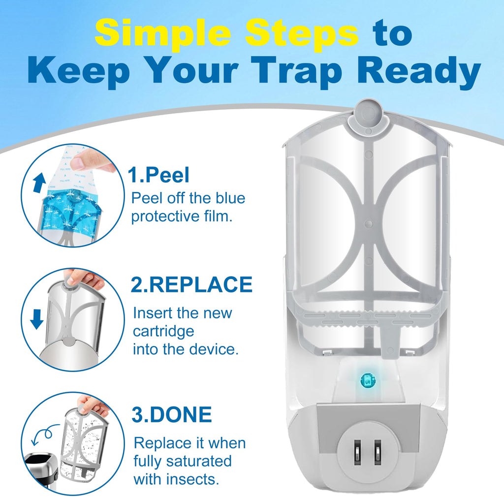 10 Pack Flying Trap Refills Compatible with zzevo Flying Insect Trap Refill, Insect Replacement Kit for M364 M364A and Max Fully Compatible Size (10 Pcs Refill) (10)