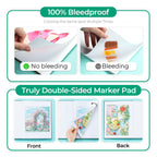 Ohuhu Double-Sided Marker Pad Art Sketchbook Bleedproof - 8.5"x11" Large Paper Size - 90 lb/150 gsm Smooth Drawing Paper - 60 Sheets/120 Pages - Hardcover Sketching Book for Alcohol Markers Paints