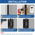 TamBee 6inch Hidden Door Hinges Invisible Hinges Concealed Hinges Zinc Alloy 180 Degree Swing Hinge 3 Way Adjustable Butt Hinge 6 x 2.5 x 1 inch Black (2 Hinges)