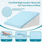 Domusensus Wedge Pillow for Sleeping, 12" Bed Wedge Pillow for After Surgery, Triangle Pillow Wedge for Heartburn, Acid Reflux, GERD, Back Pain Relief, Neck Pain, Soft & Cooling Memory Foam Top
