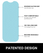 OTHWAY No Suction Cup Bath Mat: 39x16inch Extra Long Bathmat│Perfect for Refinished or Ordinary Bath Tubs│Made of Nature Rubber│a Blessing for The Elderly and Children (Lake Blue)
