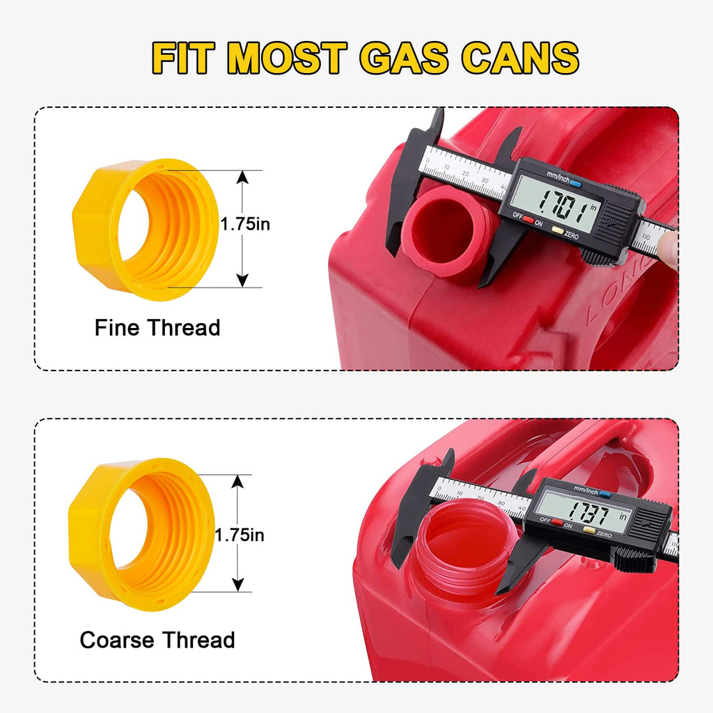 Godboy Gas Can Spout Replacement, Gas Can Nozzle, (5 Kit-Yellow) Flexible Pour Nozzle Suitable for Most 1/2/5/10 Gal Oil Cans, Fuel Can Spout Replacement