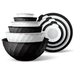 COOK WITH COLOR Mixing Bowls with Lids - 12 Piece Plastic Nesting Bowls Set includes 6 Prep Bowls and 6 Lids, Diamond Design - Microwave Safe (Mint)
