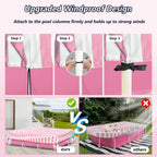 Sobana Rectangular Pool Cover,Waterproof Covers for 7' x 5' x 24" Rectangular Metal Frame Above Ground Outdoor Swimming Pool,with Tie-Down Ropes & 4 Sandbags,Increase Stability(Cover only,Pink)