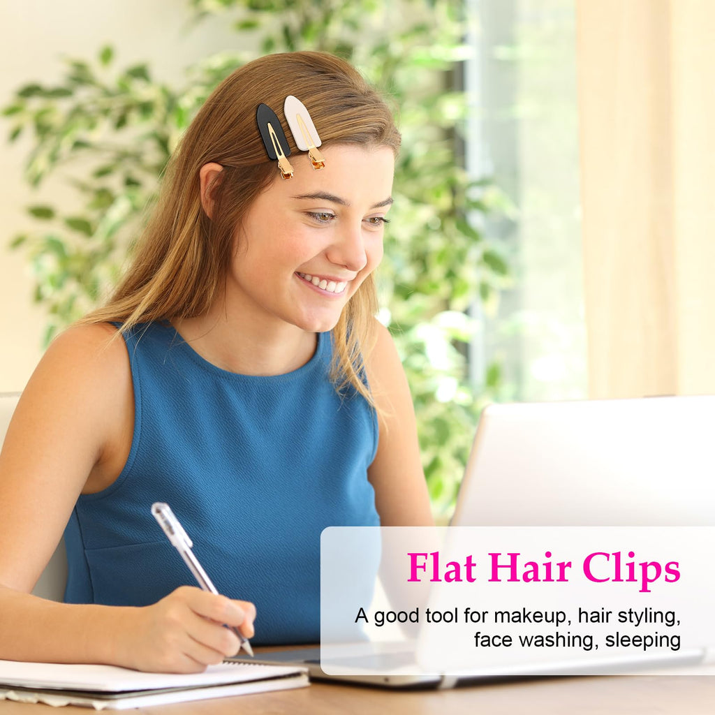 6 Pcs Creaseless Hair Clips No bend No Crease Hair Clip Makeup Clips for Women and Girls Flat Hair Clips for Hairstyling Salon Golden Handle