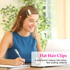 6 Pcs Creaseless Hair Clips No bend No Crease Hair Clip Makeup Clips for Women and Girls Flat Hair Clips for Hairstyling Salon Golden Handle