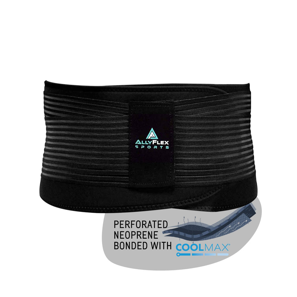 AllyFlex Sports - Back Brace for Plus Size Women and Men Lower Back Support Belt, Cooling Technology Orthopedic Back Belt for Lower Back Pain Relief (X-Large/XX-Large)