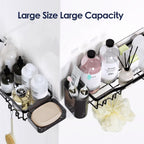 Shower Caddy Adhesive Shower Organizer 7-Pack, Rustproof Stainless Steel Bathroom Shelves, Large Capacity No-Drill Rack Storage Accessories with Soap Dish Toothbrush Holder &24 Hooks Home Decor