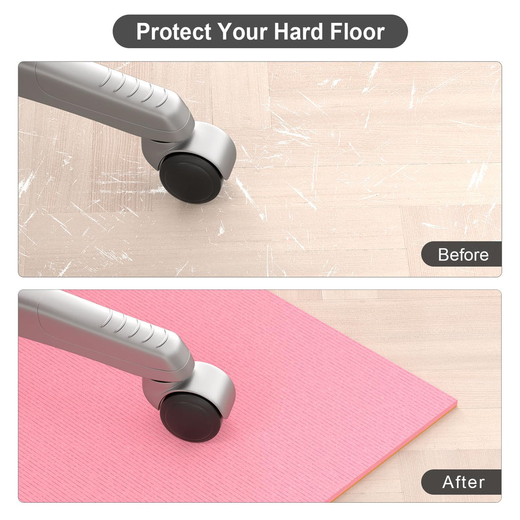 Hsurbtra Office Chair Mat for Hardwood Floor, 31.5" x 47" Ultra Thick Non-Slip Computer Chair Mat, Heavy Duty Floor Protector, Large Desk Rug for Office Home, Pink