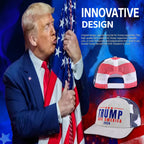 Donald Trump 2024 Save America Hat American Flag MAGA Trucker Hat for Republicans and President Supporters | Perfect for a Trump Rally Grey