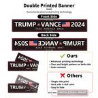 Probsin Trump Vance 2024 Banner Black 120" x 20" Decorations Take America Back President Trump Vice President Vance Yard Sign Party Supplies Hanging Outdoor Gate Decor Fence Door Indoor Wall