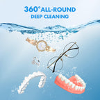 KUNPHY Ultrasonic Jewelry Cleaner, Jewelry Cleaner Machine 12oz 46KHz, Professional Sonic Cleaner with One-Touch Operation, Ultrasonic Cleaner for Rings, Glasses, Jewelry, Dentures White