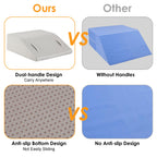 Ruqmuis Leg Elevation Pillow for After Surgery, 8inch Foam Leg Elevating Pillow for Swelling and Blood Circulation, Leg Wedge Pillow for Sleeping, Knee Pillow for Knee Hip Ankle Pain Relief, Grey