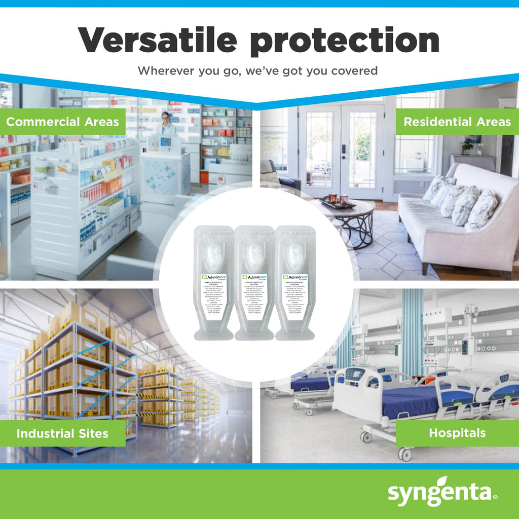 Syngenta Advion Ant Gel Station Insecticide, Ready-to-Use Gel Bait with The Active Ingredient Indoxacarb, Ant Bait for Use Indoor and Outdoor, 3 Boxes (9 Total Stations)