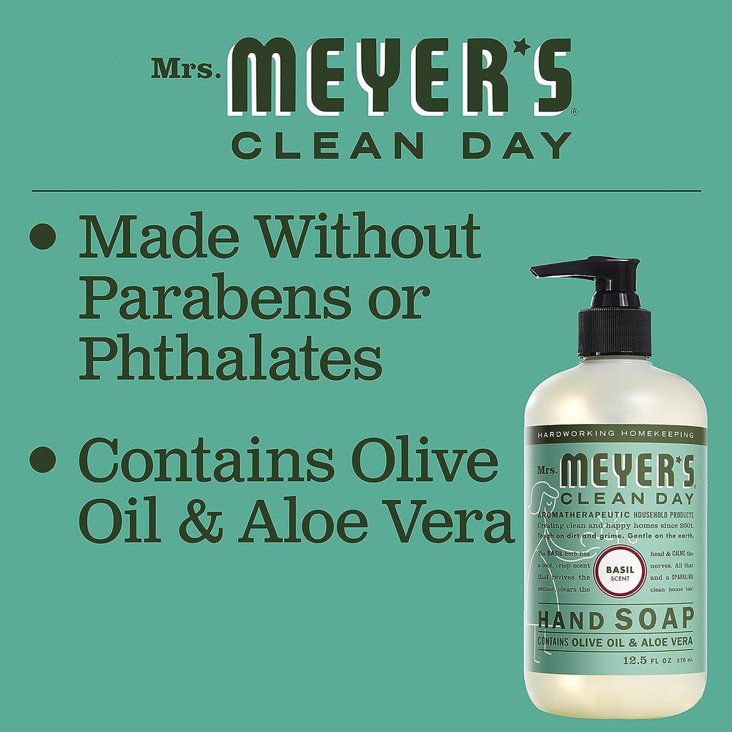 Mrs. Meyer's Liquid Hand Soap Variety, 1 Basil, 1 Snowdrop Hand Soap, 1 CT