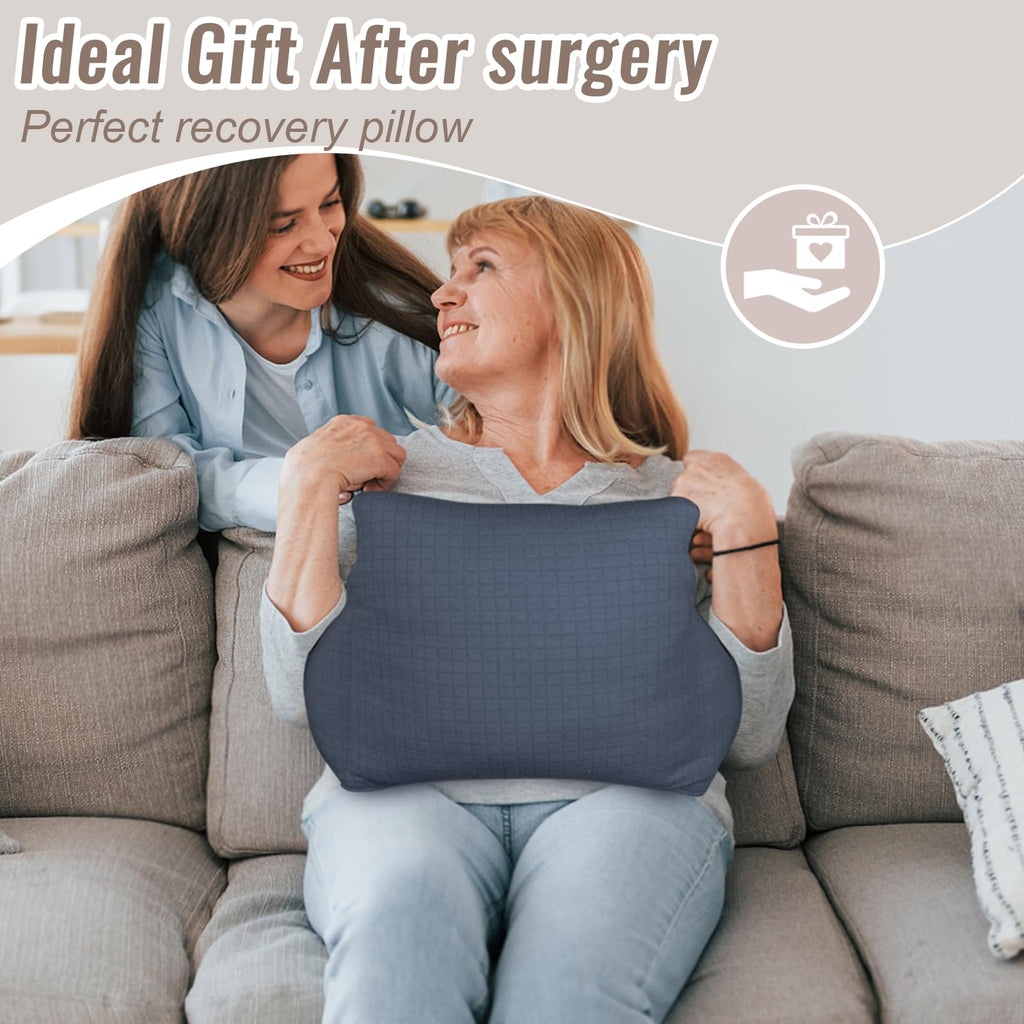 RoamReady Hysterectomy Recovery Pillow, Post-Surgery Cushion for Abdomen C-Section Tummy Tuck Lumpectomy Myomectomy Patients Must Haves Abdominal Pillow with Pocket (Navy Blue)
